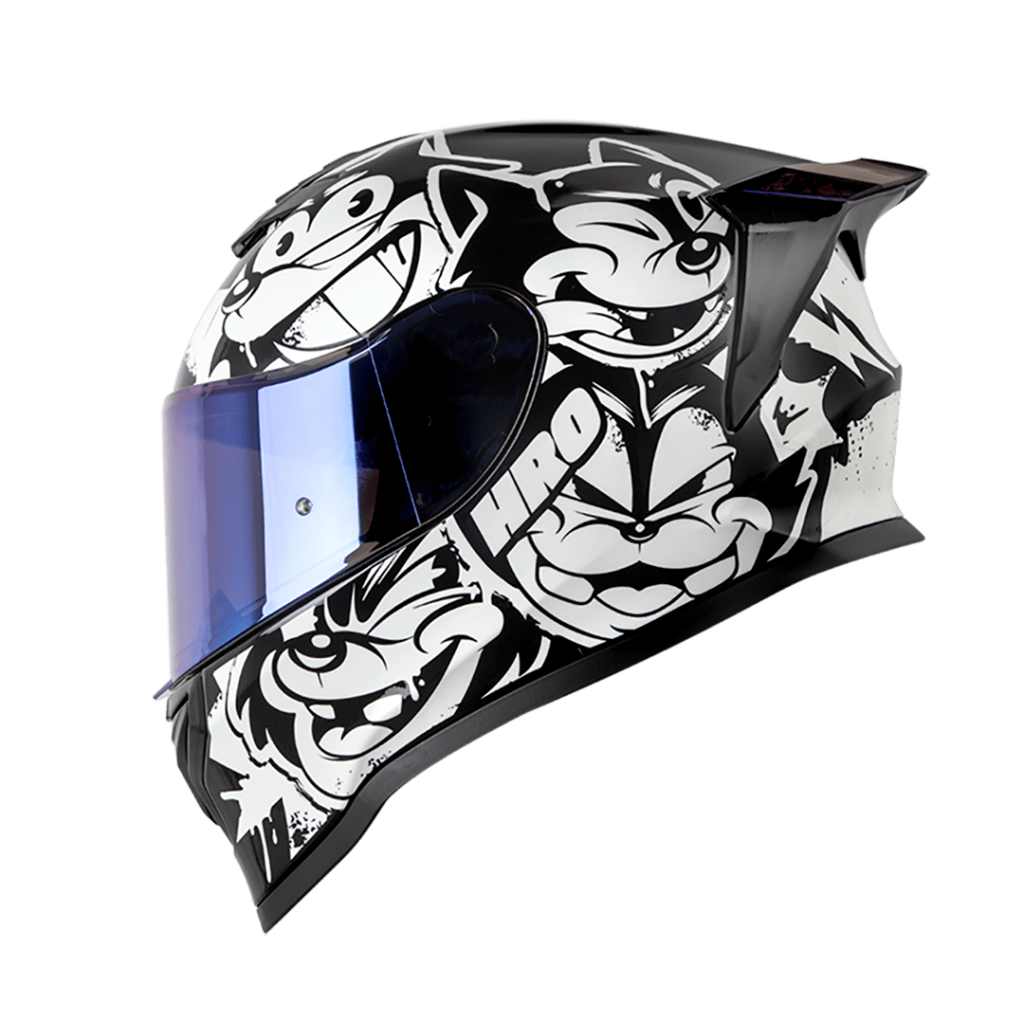 Casco moto hro 506 black cat ng bl integral norma DOT