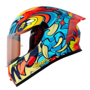 Casco moto shaft 526sp evo ojibrou azul rojo integral