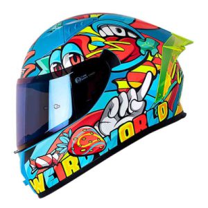 Casco moto shaft 526sp evo weird azul integral