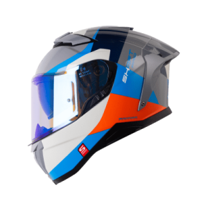 Casco moto shaft pro 606sp flame gr az integral con sun visor