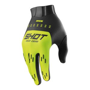 Guantes moto shot race kid evo neon yellow motocross enduro niño 6-7