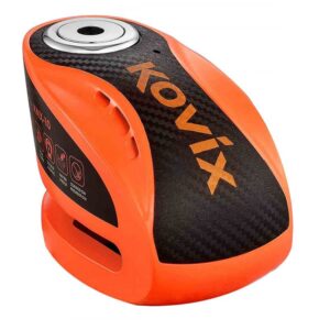 Candado disco para moto Kovix KNX10 Naranjo con alarma 120DB Seguro de 10MM Doble Lock