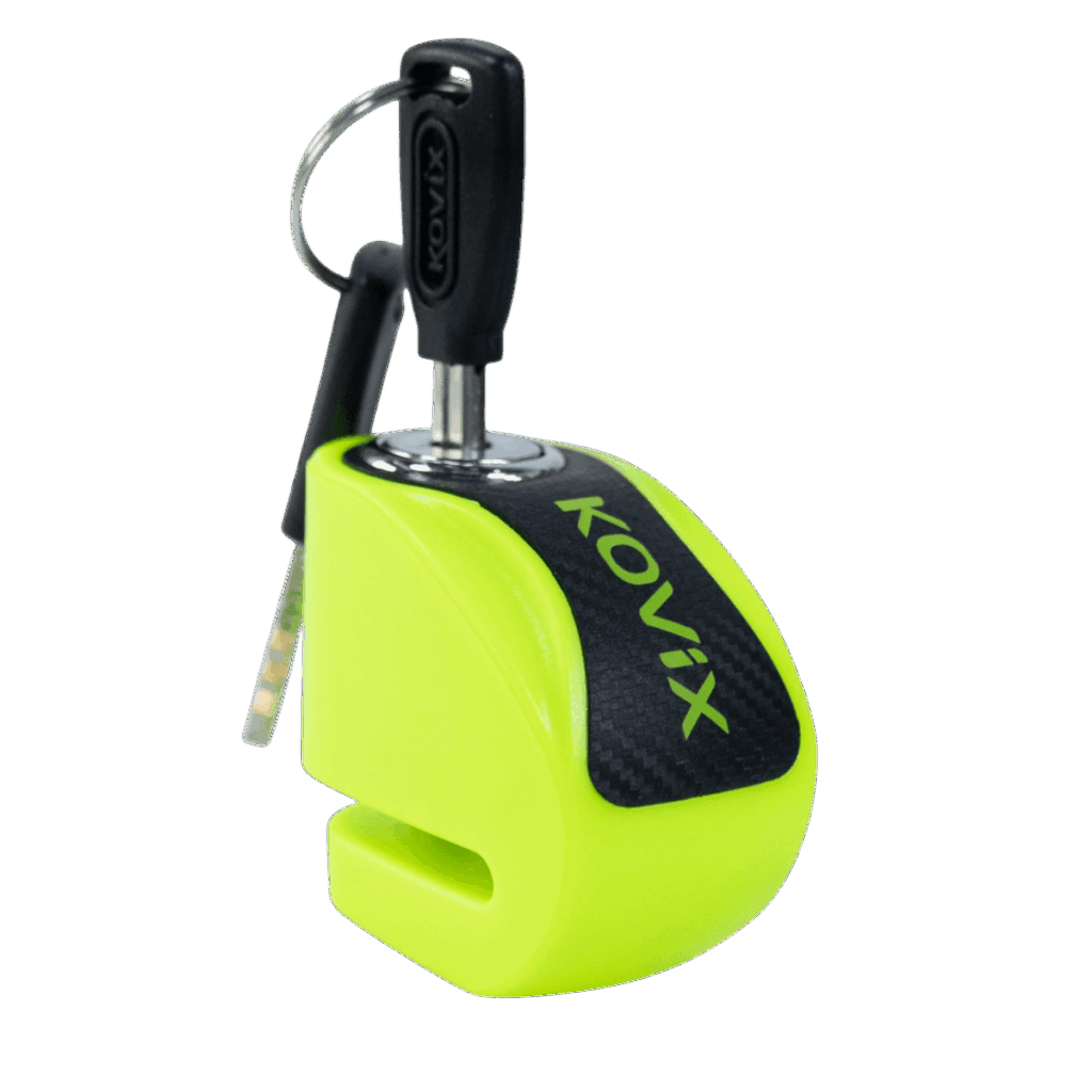 Candado disco moto Kovix KNN1 Verde Fluor Pin 6MM Aleacion Acero