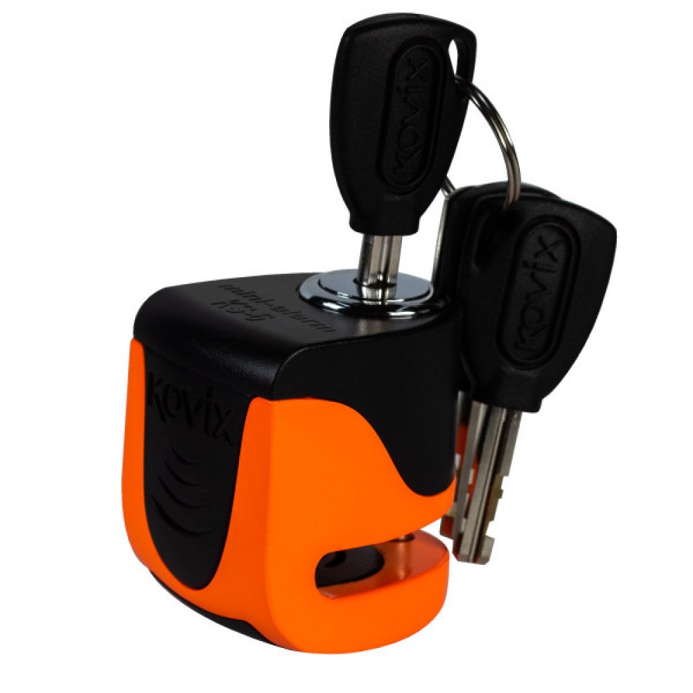 Candado disco moto Kovix con alarma KS6 Naranjo Fluor