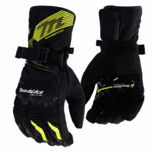 Guantes para moto Largos Madbike MAD65 Verde con Protecciones Touch invierno