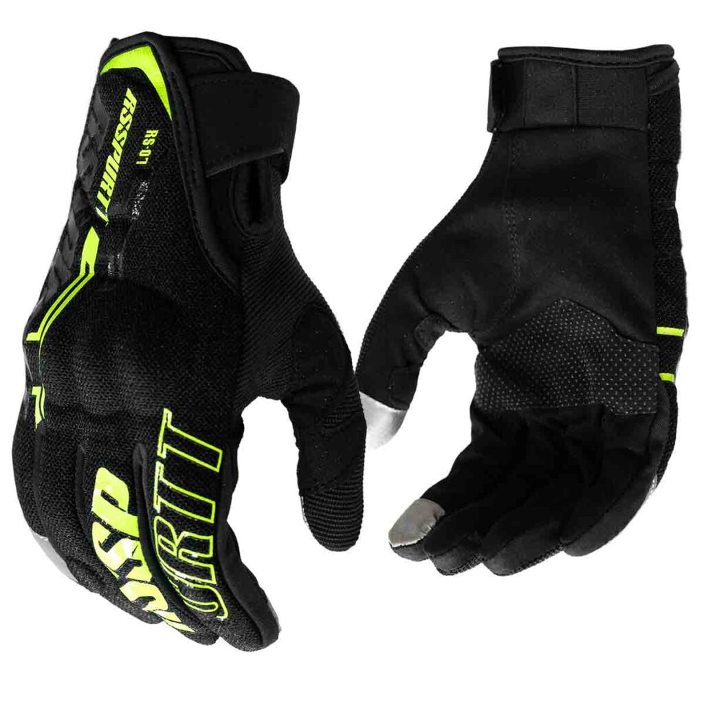Guantes moto RS Spurtt RS07 con Protecciones Touch Ne/amarillo FL
