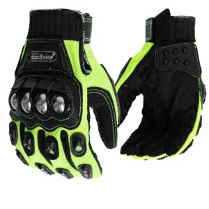 Guantes moto Madbike MAD10B con Protecciones Verde