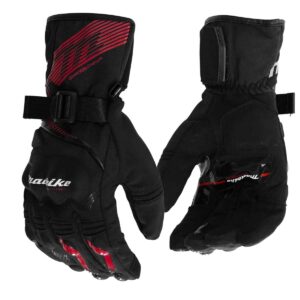 Guantes para moto Largos Madbike MAD65 con Protecciones Touch invierno Rojo