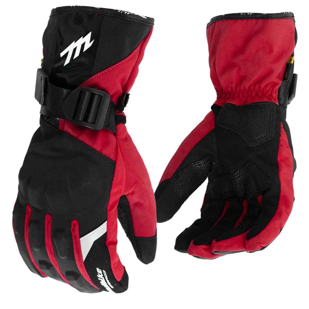 Guantes para moto Largos Madbike MAD68 con Protecciones Touch invierno Rojo