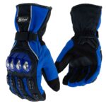 Guantes para moto Largos Madbike MAD15S con Protecciones Touch invierno Azul