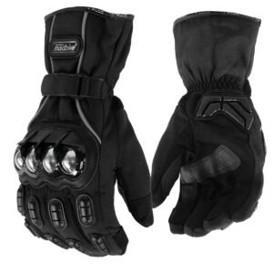 Guantes para moto Largos Madbike MAD15S con Protecciones Touch invierno Negro