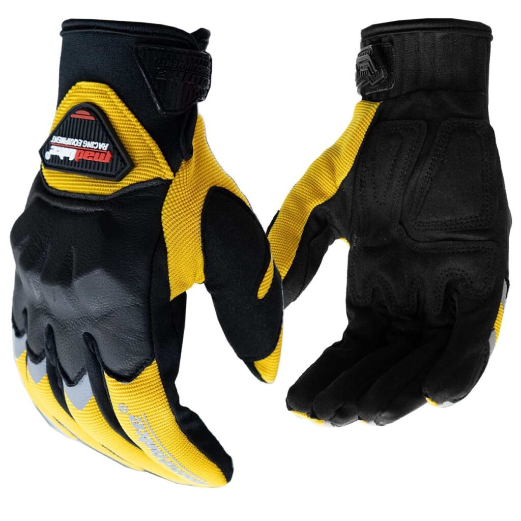 Guantes moto Madbike MAD20 con Protecciones Amarillo