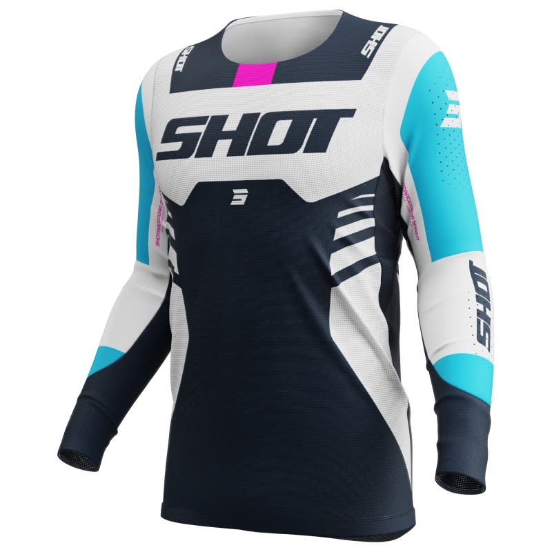 Polera moto Shot Aerolite Sprint Blue Motocross Enduro