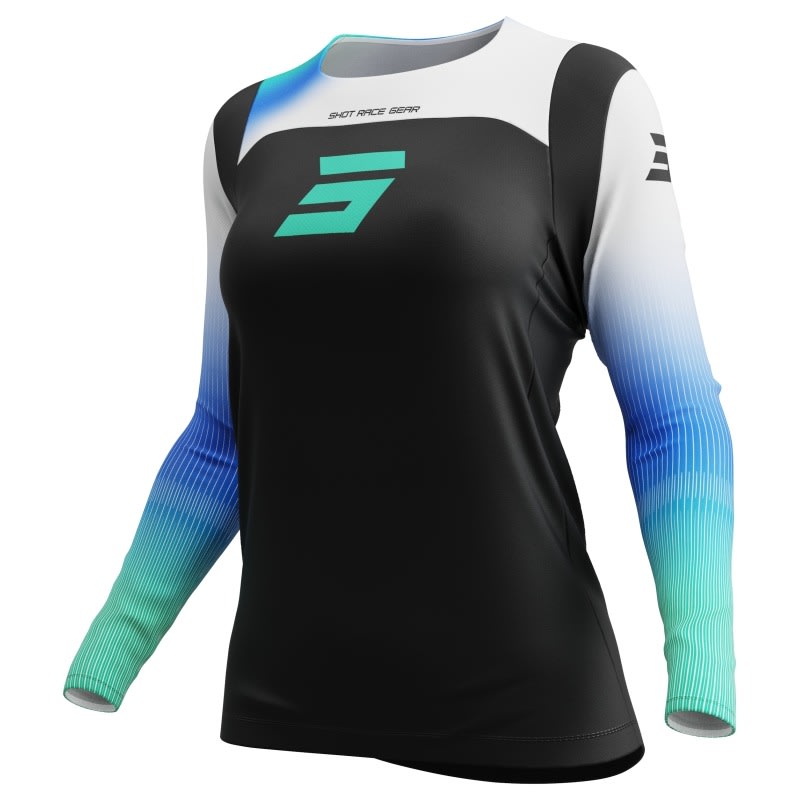 Polera moto Shot Contact Hera Blue mujer Motocross Enduro