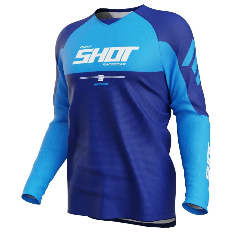 Polera moto Shot Draw Private Blue Motocross Enduro