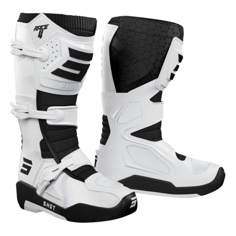 Botas moto Shot Race 4 White Motocross Enduro
