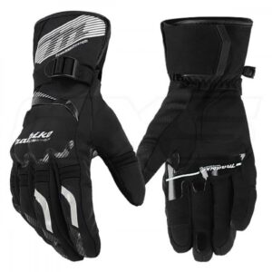 Guantes para moto Largos Madbike MAD65 con Protecciones Touch invierno Negro Blanco