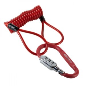 Candado Kovix Tipo Mosqueton Clave + Cuerda Acero 100CM KHEL100-R